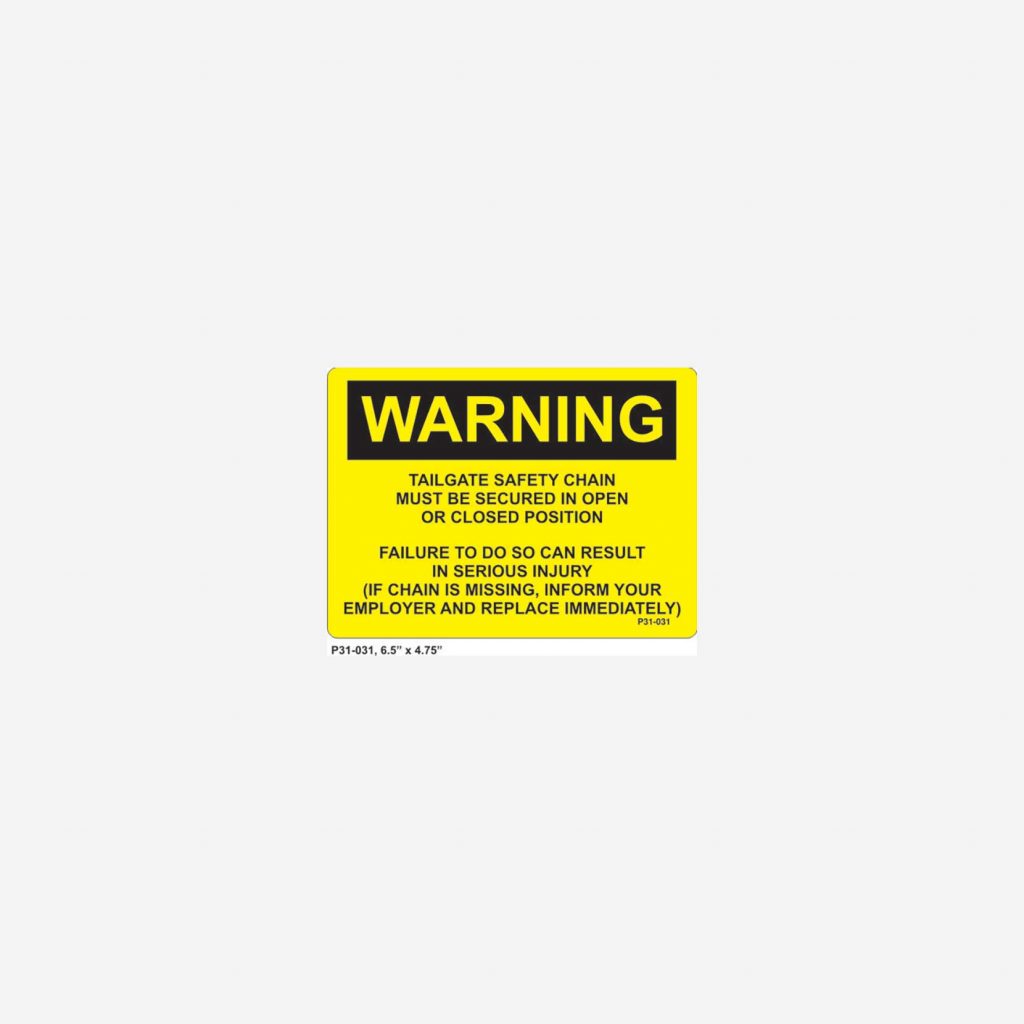 Warning - Tailgate Safety Chain - Rudco Products
